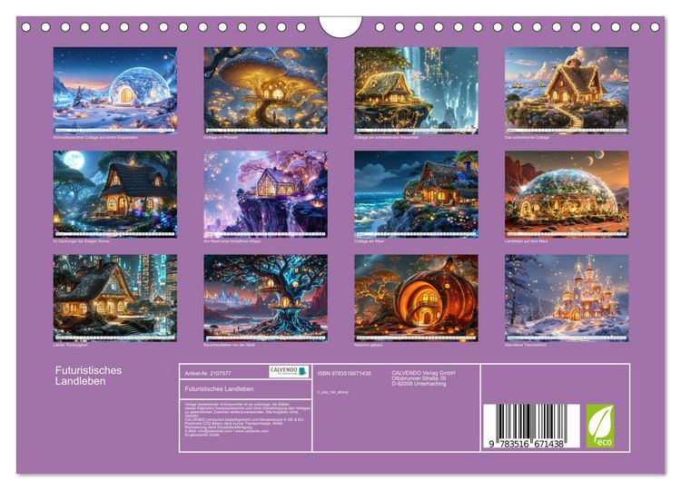 Produktbild: Futuristisches Landleben (Wandkalender 2026 DIN A4 quer), CALVENDO Monatskalender