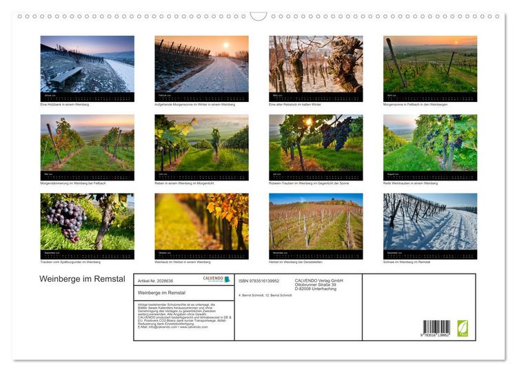 Produktbild: Weinberge im Remstal (Wandkalender 2026 DIN A2 quer), CALVENDO Monatskalender