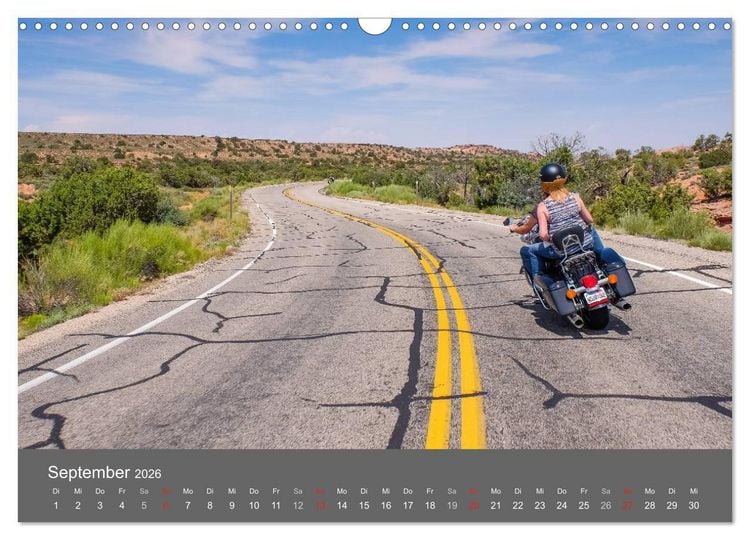 Produktbild: Biker Paradies - Die Canyons der USA (Wandkalender 2026 DIN A3 quer), CALVENDO Monatskalender