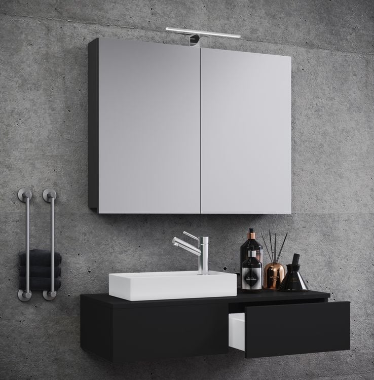 Produktbild: 3-tlg G&auml;ste WC Waschplatz Waschtisch Gudas Schrank