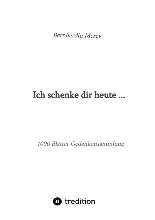 Produktbild: Ich schenke dir heute ...