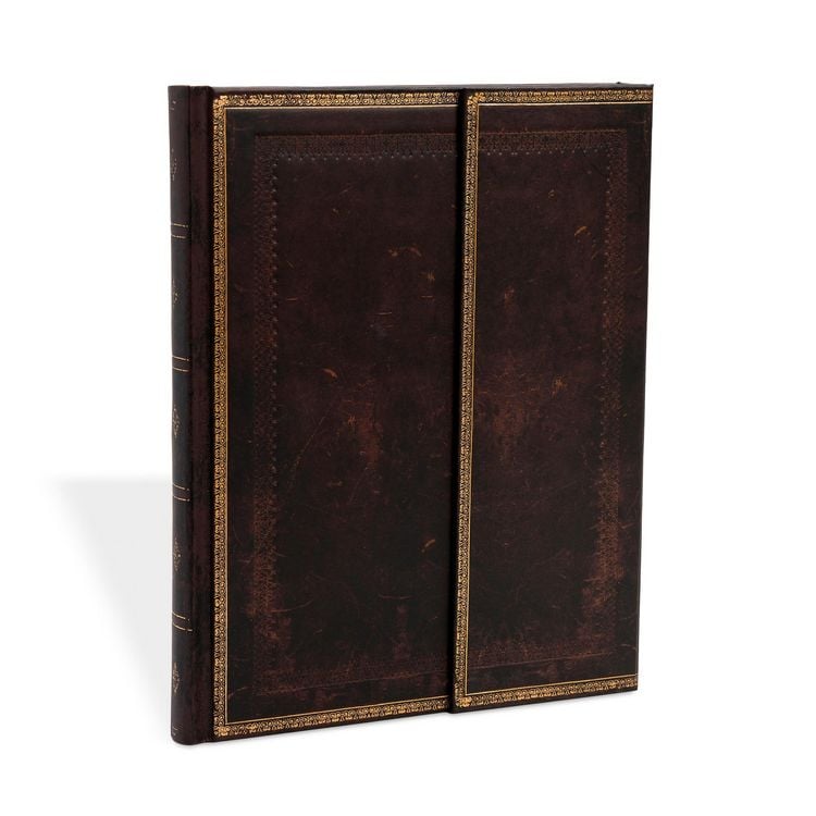 Produktbild: Hardcover Notizbuch Schwarzes Marokkoleder, Ultra, Unliniert