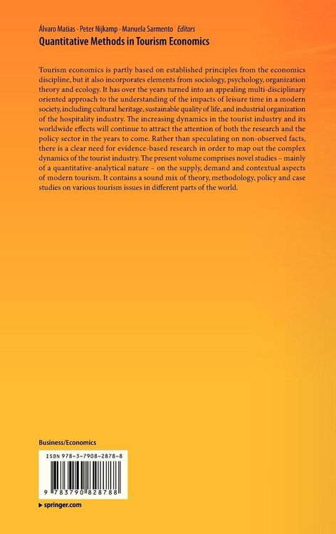 Produktbild: Quantitative Methods in Tourism Economics