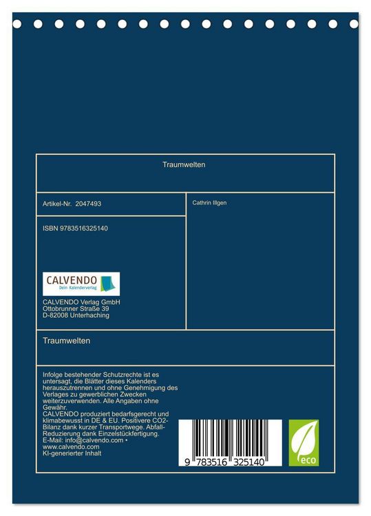Produktbild: Traumwelten (Tischkalender 2026 DIN A5 hoch), CALVENDO Monatskalender