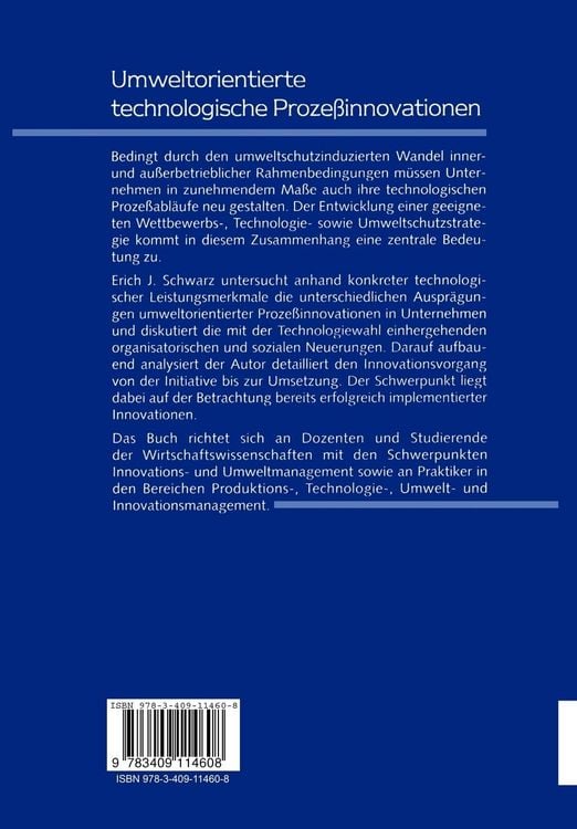 Produktbild: Umweltorientierte technologische Proze&szlig;innovationen