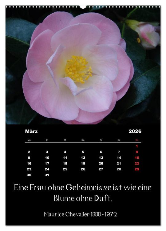Produktbild: Spr&uuml;che und Zitate ber&uuml;hmter Personen &uuml;ber Blumen und Natur (Wandkalender 2026 DIN A2 hoch), CALVENDO Monatskalender