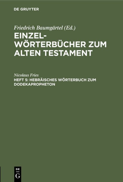 Produktbild: Hebr&auml;isches W&ouml;rterbuch zum Dodekapropheton