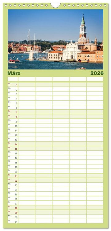 Produktbild: Familienplaner 2026 - Venedig mit 5 Spalten (Wandkalender, 21 x 45 cm) CALVENDO