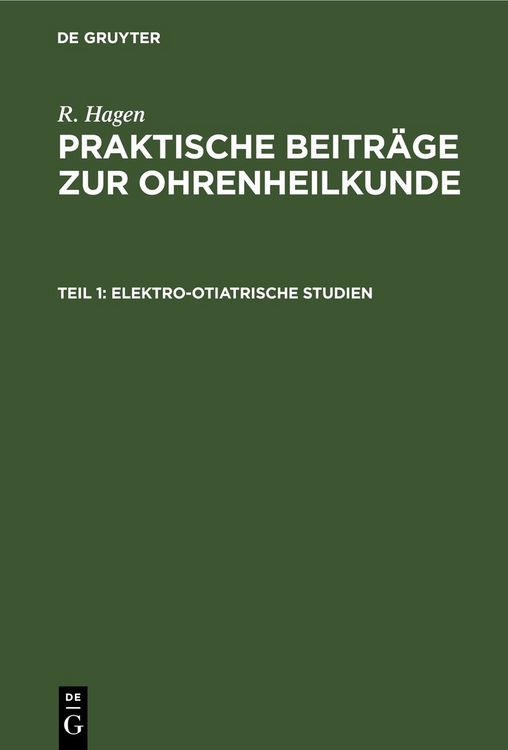 Produktbild: Elektro-Otiatrische Studien