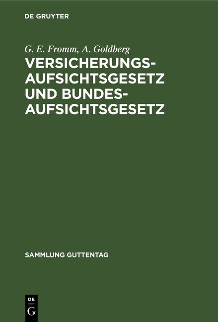 Produktbild: Versicherungsaufsichtsgesetz und Bundesaufsichtsgesetz