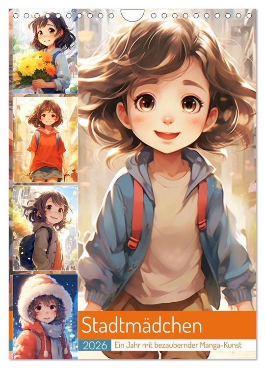 Produktbild: Stadtm&auml;dchen. Ein Jahr mit bezaubernder Manga-Kunst (Wandkalender 2026 DIN A4 hoch), CALVENDO Monatskalender
