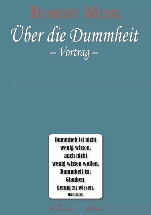 Produktbild: Robert Musil: &Uuml;ber die Dummheit