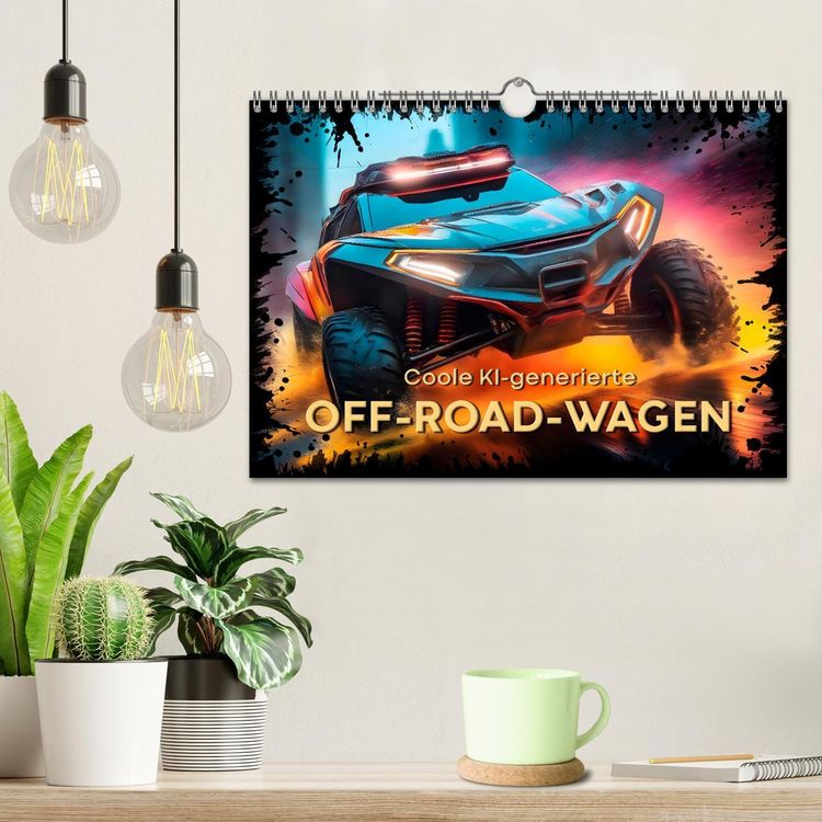 Produktbild: Coole KI-generierte OFF-ROAD-WAGEN (Wandkalender 2026 DIN A4 quer), CALVENDO Monatskalender