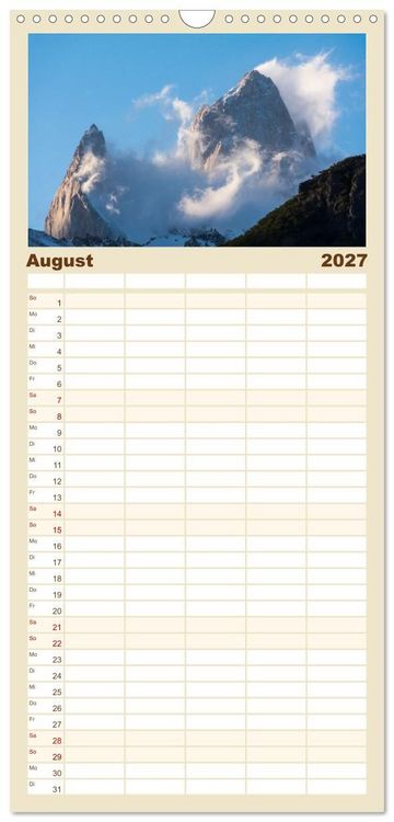 Produktbild: Familienplaner 2027 - Patagonien - Eine Landschaft der Kontraste mit 5 Spalten (Wandkalender, 21 x 45 cm) CALVENDO