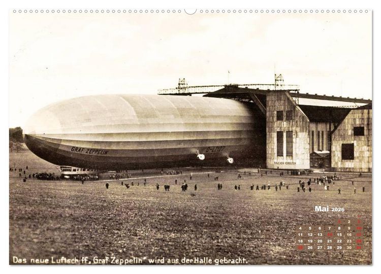 Produktbild: Faszination Luftschiffe &ndash; Zeppeline auf historischen Ansichtskarten (Wandkalender 2026 DIN A2 quer), CALVENDO Monatskalender