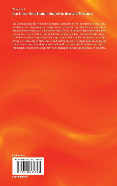 Produktbild: Non-Linear Finite Element Analysis in Structural Mechanics