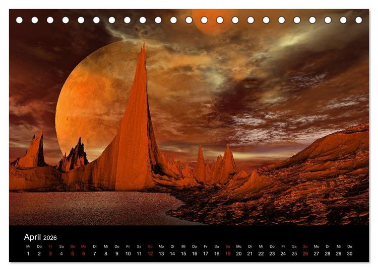 Produktbild: Fantasie-Planeten (Tischkalender 2026 DIN A5 quer), CALVENDO Monatskalender