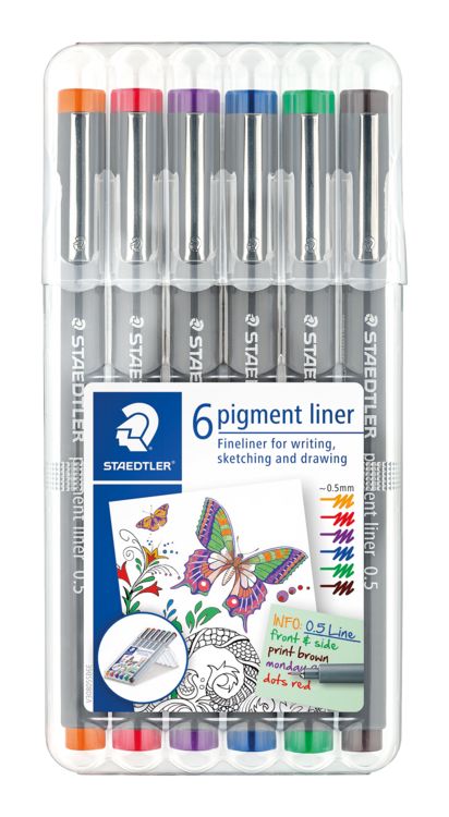 Produktbild: STAEDTLER Fineliner pigment liner farbig 6er Set