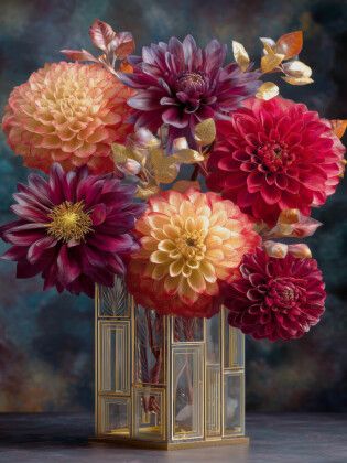 Produktbild: CALVENDO Puzzle Art Deco formt Bl&uuml;ten zu strahlender Geometrie | 1000 Teile Lege-Gr&ouml;&szlig;e 64x48cm Foto-Puzzle f&uuml;r gl&uuml;ckliche Stunden