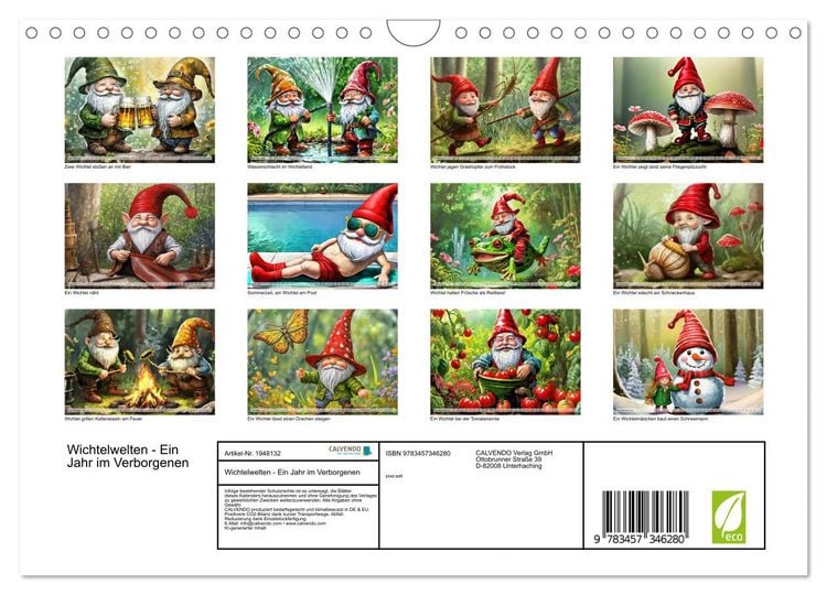 Produktbild: Wichtelwelten - Ein Jahr im Verborgenen (Wandkalender 2026 DIN A4 quer), CALVENDO Monatskalender