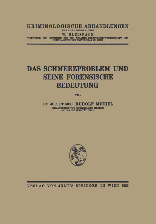 Produktbild: Das Schmerzproblem und Seine Forensische Bedeutung