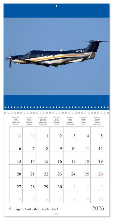 Produktbild: Gayde, F: Airplanes in the blue sky (Wall Calendar 2026 12 &times;