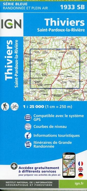 Produktbild: Thiviers-St-Pardoux-la-Rivi&egrave;re 1:25 000