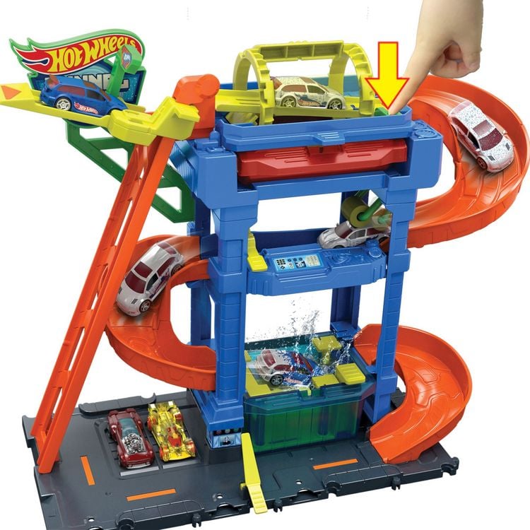 Produktbild: Hot Wheels City Farbwechsel-Tunnelautowaschanlage und Farbwechselfahrzeug im Maßstab 1:64