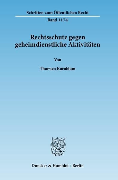 Produktbild: Rechtsschutz gegen geheimdienstliche Aktivit&auml;ten.