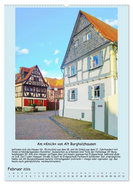 Produktbild: Gut 800 Jahre Burgholzhausen. Ein Ortsportr&auml;t in Wort und Bild 2026 (Wandkalender 2026 DIN A2 hoch), CALVENDO Monatskalender