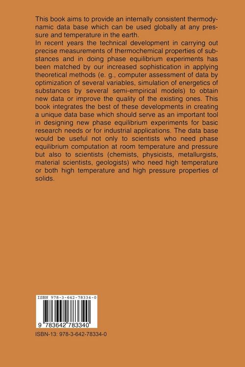 Produktbild: Thermodynamic Data on Oxides and Silicates