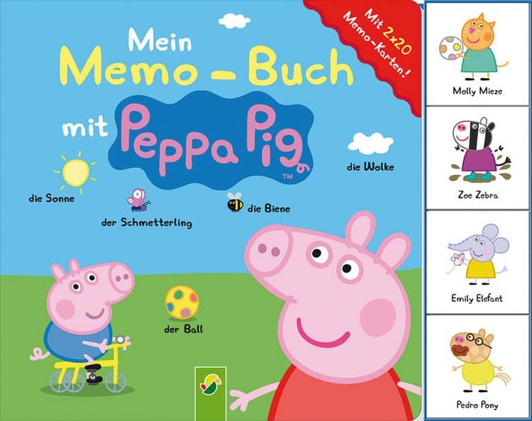 Produktbild: Mein Memo-Buch mit Peppa Pig. Mit 2 x 20 Memo-Karten