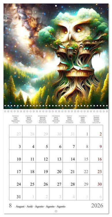 Produktbild: Habitat des chouettes (Calendrier mural carr&eacute; 2026 30x30 cm) Calendrier double avec une page pour vos prises de notes