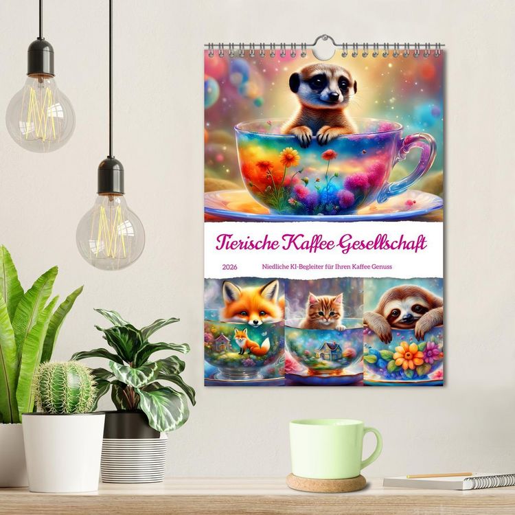 Produktbild: Tierische Kaffee Gesellschaft (Wandkalender 2026 DIN A4 hoch), CALVENDO Monatskalender
