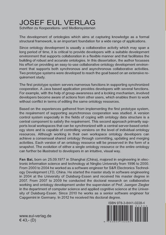 Produktbild: Collaboration Support for the Distributed Development of Ontologies