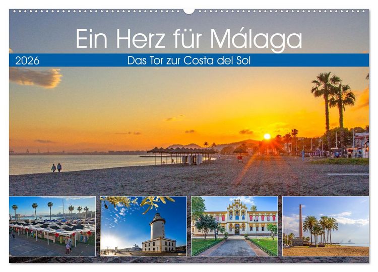Produktbild: Ein Herz f&uuml;r M&aacute;laga (Wandkalender 2026 DIN A2 quer), CALVENDO Monatskalender