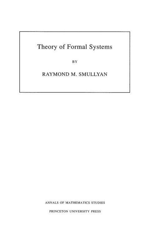 Produktbild: Theory of Formal Systems