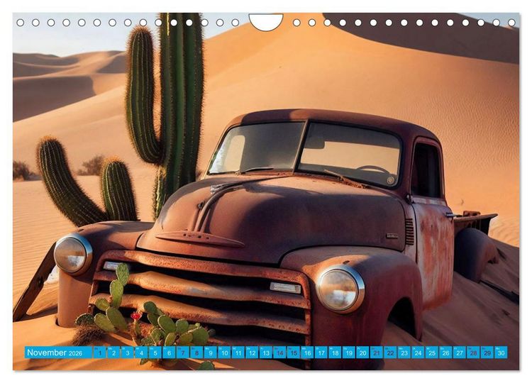 Produktbild: Oldtimer im W&uuml;stensand (Wandkalender 2026 DIN A4 quer), CALVENDO Monatskalender