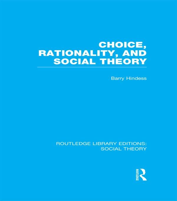 Produktbild: Choice, Rationality and Social Theory (RLE Social Theory)