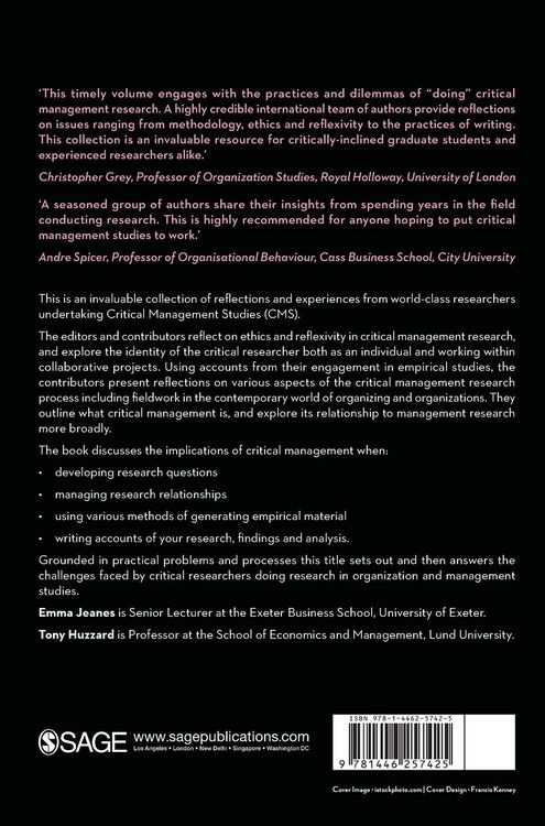 Produktbild: Critical Management Research