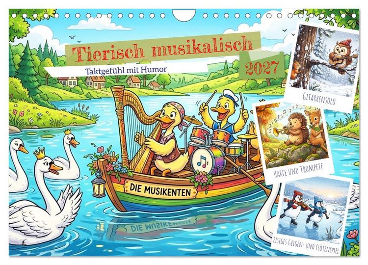 Produktbild: Tierisch musikalisch - Taktgef&uuml;hl mit Humor (Wandkalender 2027 DIN A4 quer), CALVENDO Monatskalender