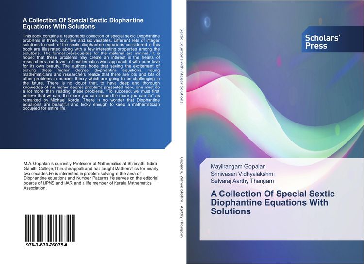 Produktbild: A Collection Of Special Sextic Diophantine Equations With Solutions