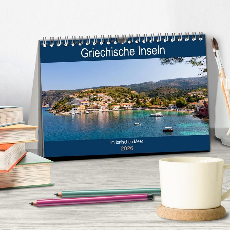 Produktbild: Griechische Inseln im Ionischen Meer (Tischkalender 2026 DIN A5 quer), CALVENDO Monatskalender