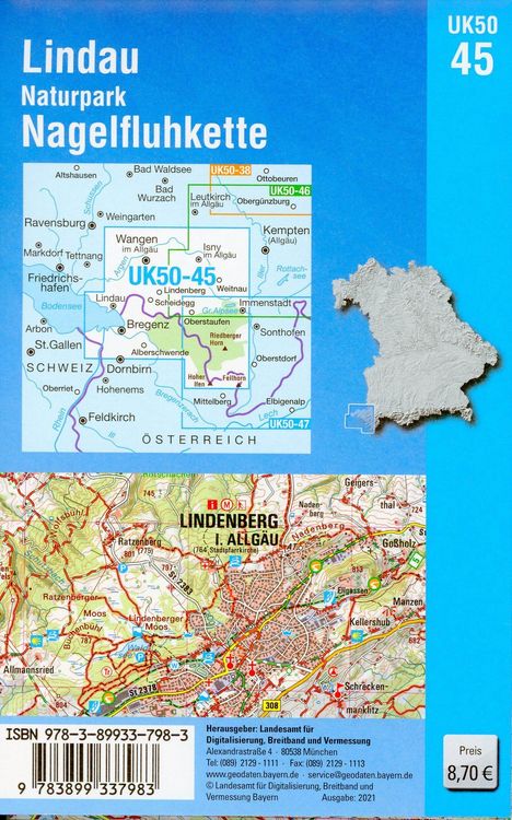Produktbild: UK50-45 Lindau, Naturpark Nagelfluhkette