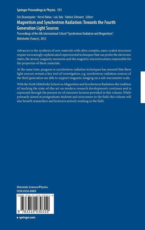 Produktbild: Magnetism and Synchrotron Radiation: Towards the Fourth Generation Light Sources