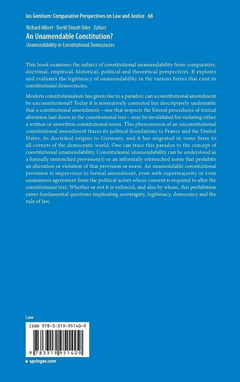 Produktbild: An Unamendable Constitution?