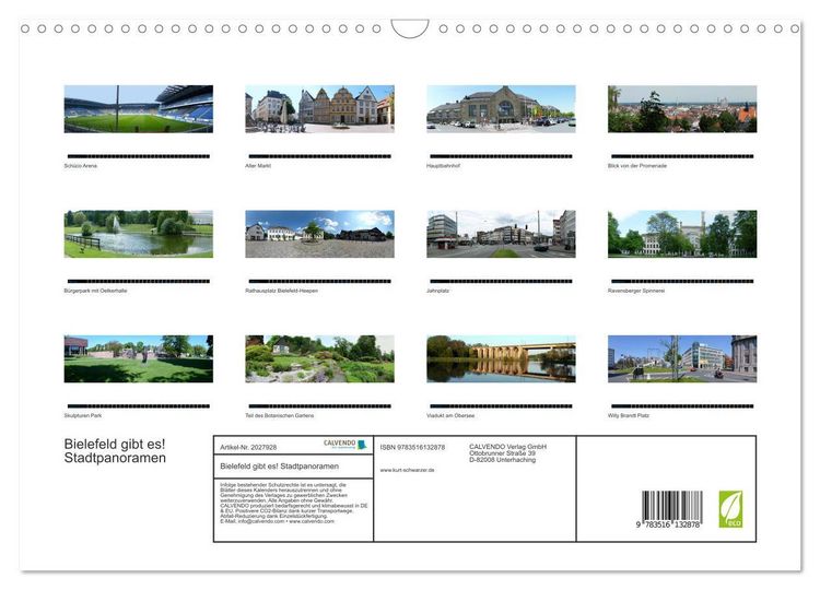 Produktbild: Bielefeld gibt es! Stadtpanoramen (Wandkalender 2026 DIN A3 quer), CALVENDO Monatskalender