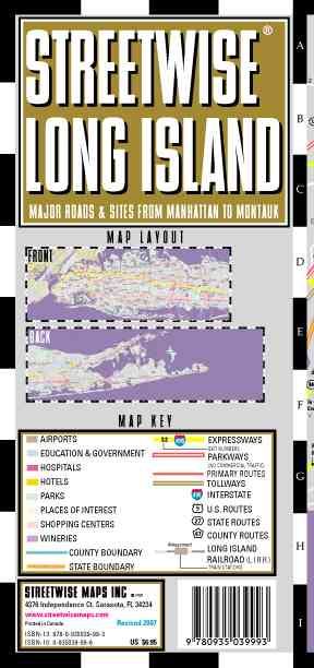 Produktbild: Streetwise Long Island Map - Laminated City Street Map of Long Island, New York: Folding Pocket Size Travel Map