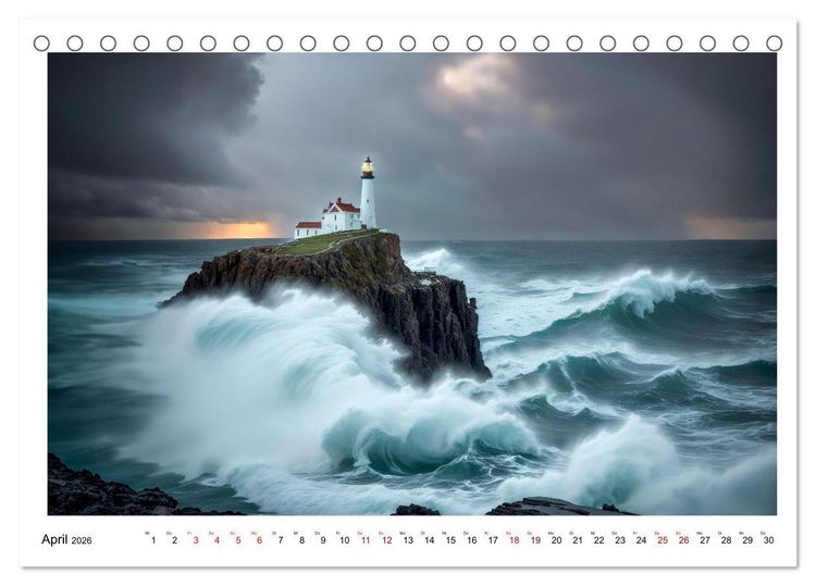 Produktbild: KI Landschaften (Tischkalender 2026 DIN A5 quer), CALVENDO Monatskalender