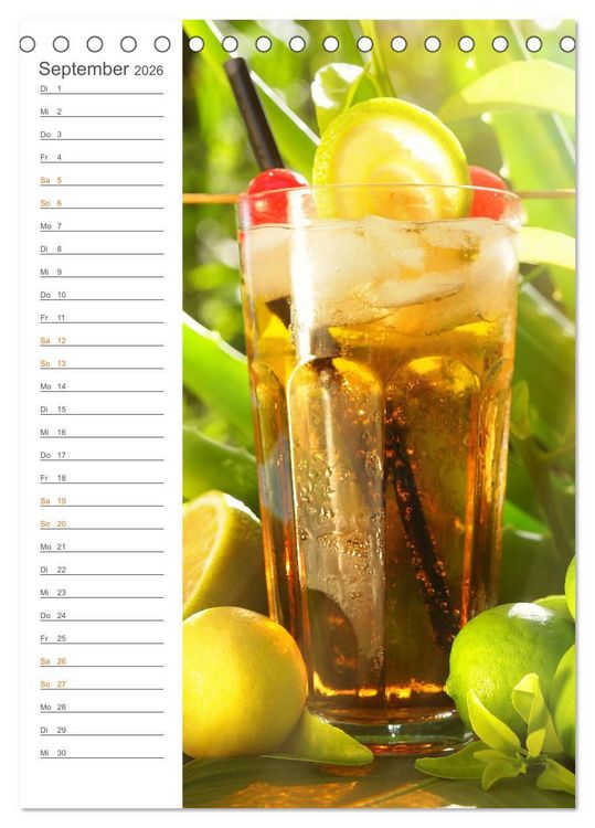 Produktbild: Tropical Cocktails - Erfrischend und fruchtig (Tischkalender 2026 DIN A5 hoch), CALVENDO Monatskalender